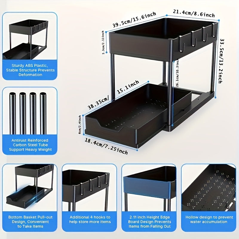 2-Lagen Glijdende Keuken Organizer