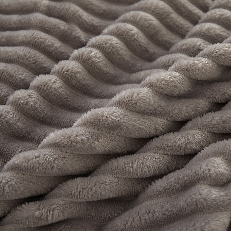 PlushLuxe™ - Striped Plush Deken voor Sofa