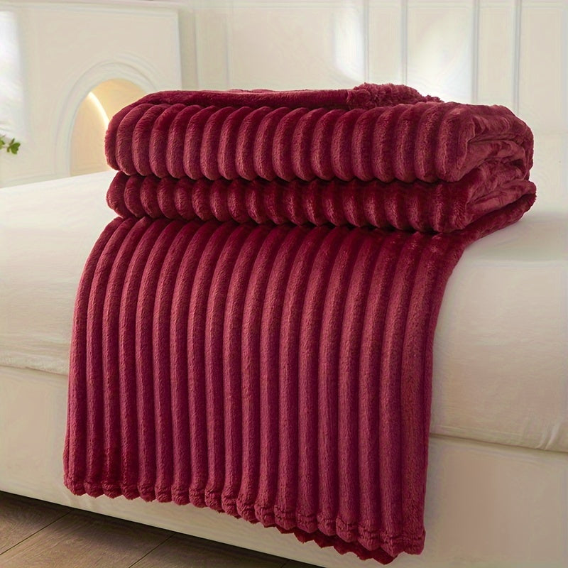 PlushLuxe™ - Striped Plush Deken voor Sofa