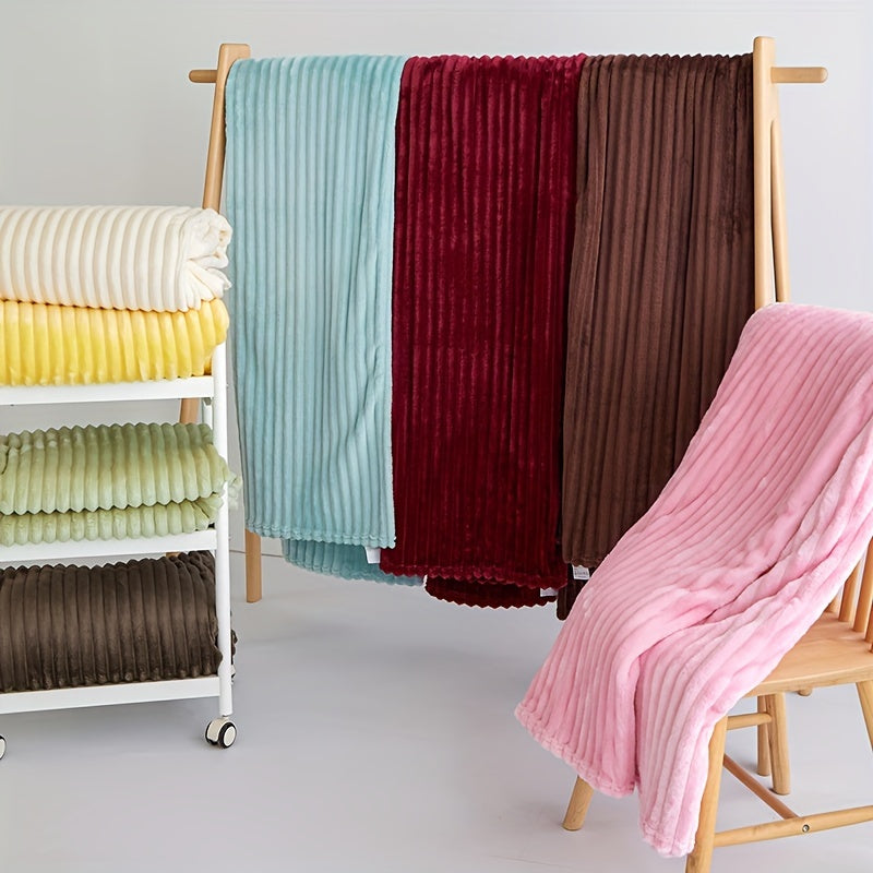 PlushLuxe™ - Striped Plush Deken voor Sofa