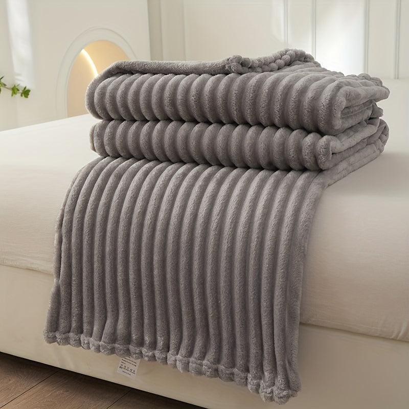 PlushLuxe™ - Striped Plush Deken voor Sofa