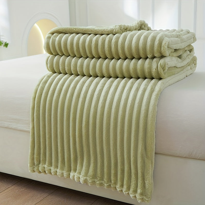 PlushLuxe™ - Striped Plush Deken voor Sofa