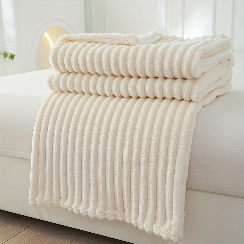 PlushLuxe™ - Striped Plush Deken voor Sofa