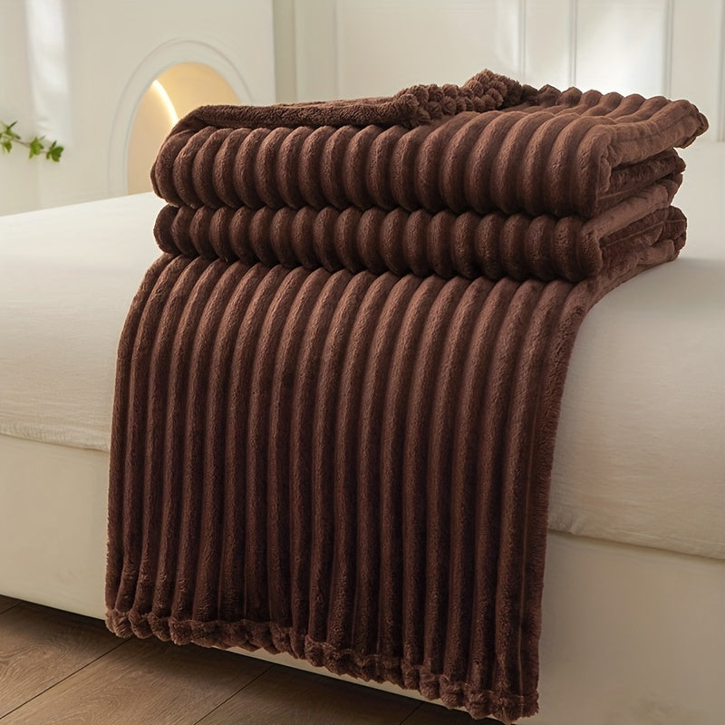 PlushLuxe™ - Striped Plush Deken voor Sofa